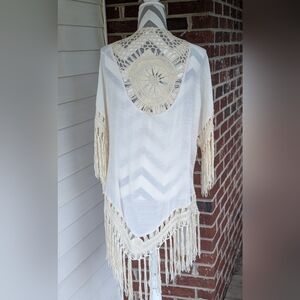 Rebellion Bohemian Fringe Poncho Size Small